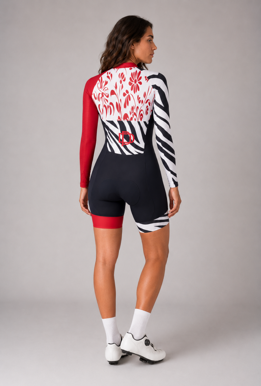 Macaquinho de Ciclismo Feminino Selvagem Bloom | Dona do Pedal 2 Macaquinho de Ciclismo Feminino Selvagem Bloom | Dona do Pedal - Imagem 2